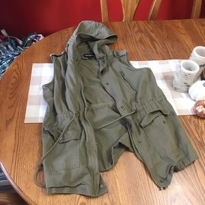 Olive green military style vest